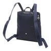 Longchamp Le Pliage Green 26 Unifarbe Druckknopf-Reißverschluss Weiches recyceltes Canvas mit Lederbesatz Rucksack Damenrucksack Marineblau 1699919P68