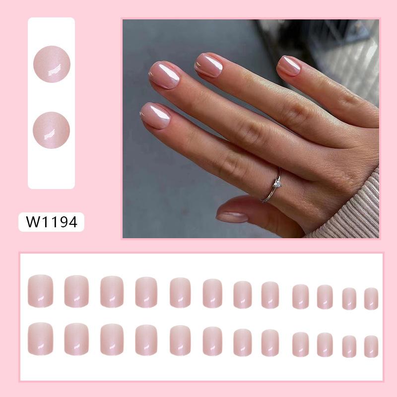 European And American Fashion Style Simple French Sweet Floating Shadow Flower Purple Nail Art Wearable Nail Art Piece
