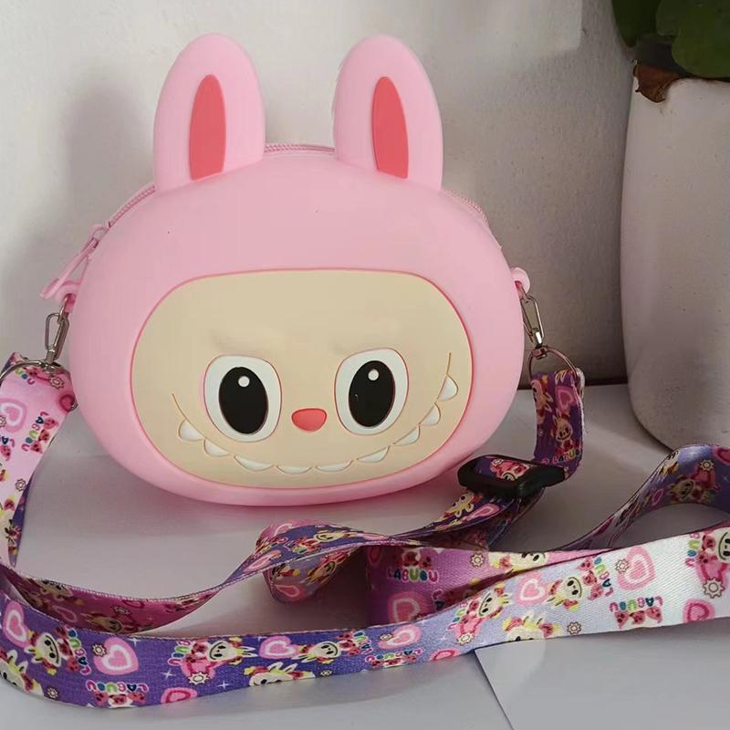 

Силиконовый кошелек для монет Labubu Детская мультяшная уличная сумка кроссбоди