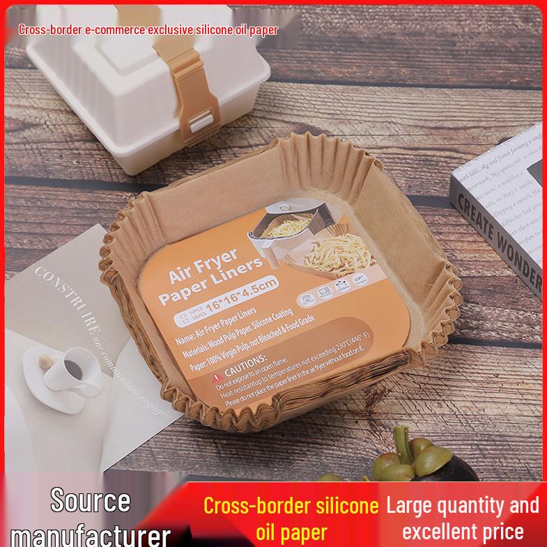 Silicone Oil-Absorbing Air Fryer Paper Liner - Square/Round Disposable Baking Sheets