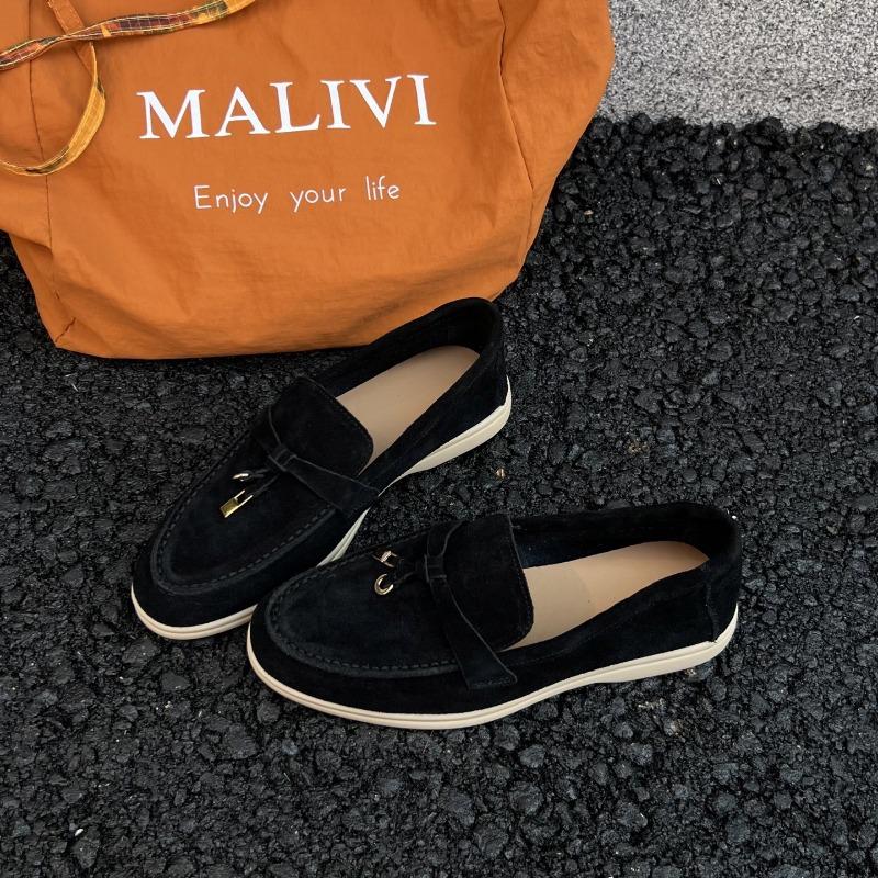 

Cowhide version tassel pendant Doudou female lazy one pedal new leather single shoes 40 чорний