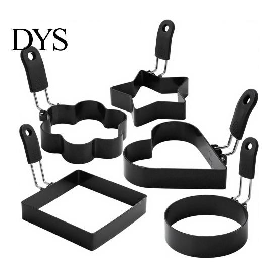 Egg Ring Mold Nonstick Fried Mold, with Heat Resistant Handle, Circle/Star/Heart/Flower/Square Shaped Cooking Rings, Stainless Steel Frying