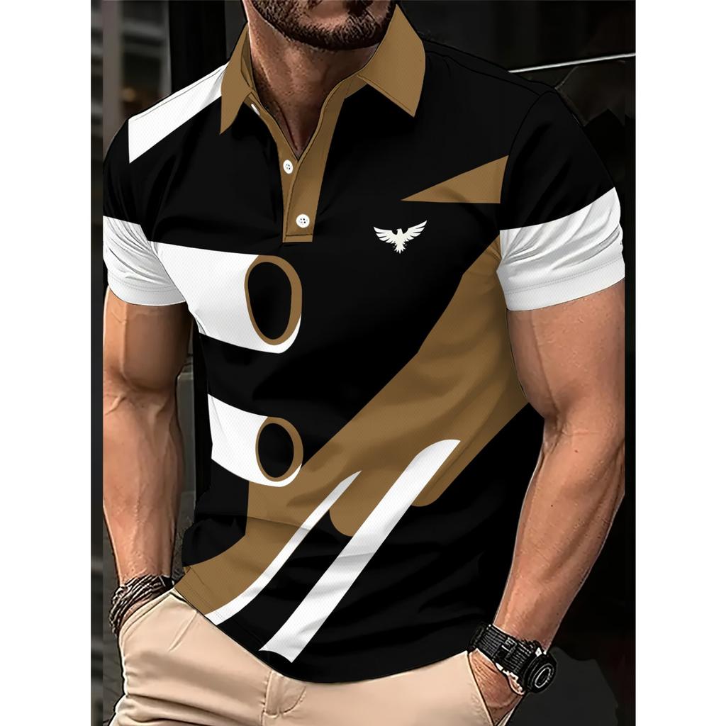 2026 Summer Men's Polo Shirt - 3D Printed Design Breathable Lightweight Stylish and Comfortable Versatile