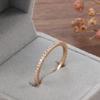 New Arrivals  Rose Gold Single Row Micro-Wax Inlay Natural Zircon Rings Women Wedding Party Trendy Fine Jewelry