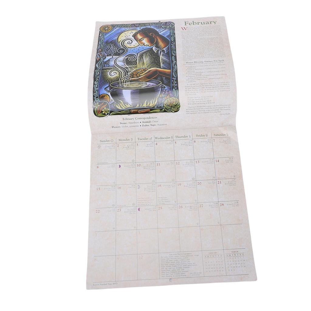2026 Witches Calendar Coated Paper Astrological Witches Planner Calendar with Spells Rituals Moon Phases