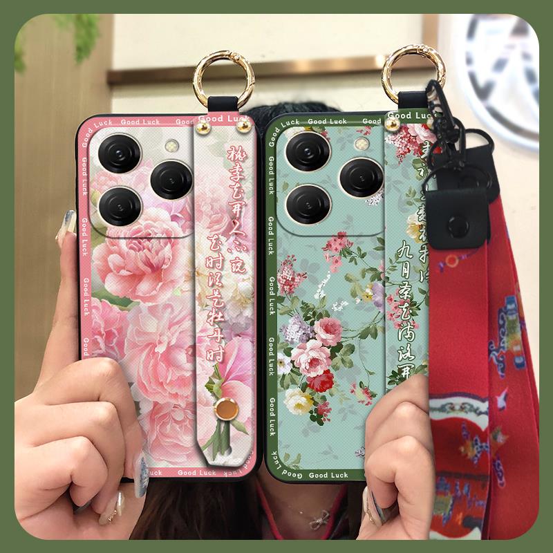 Durable Back Cover Phone Case For Tecno Spark20 Pro/KJ6 Shockproof Waterproof Fashion Ring Phone Holder Chinese style