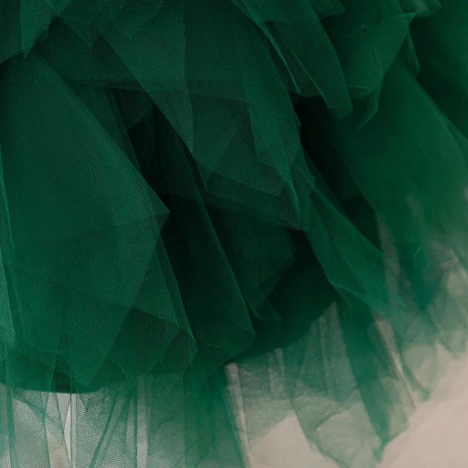 Children Christmas Dress Luxury Girl Christmas Outfits Sleeveless Mesh Bow Tutu Fashions Green Elegant Festive Party Princess Dress