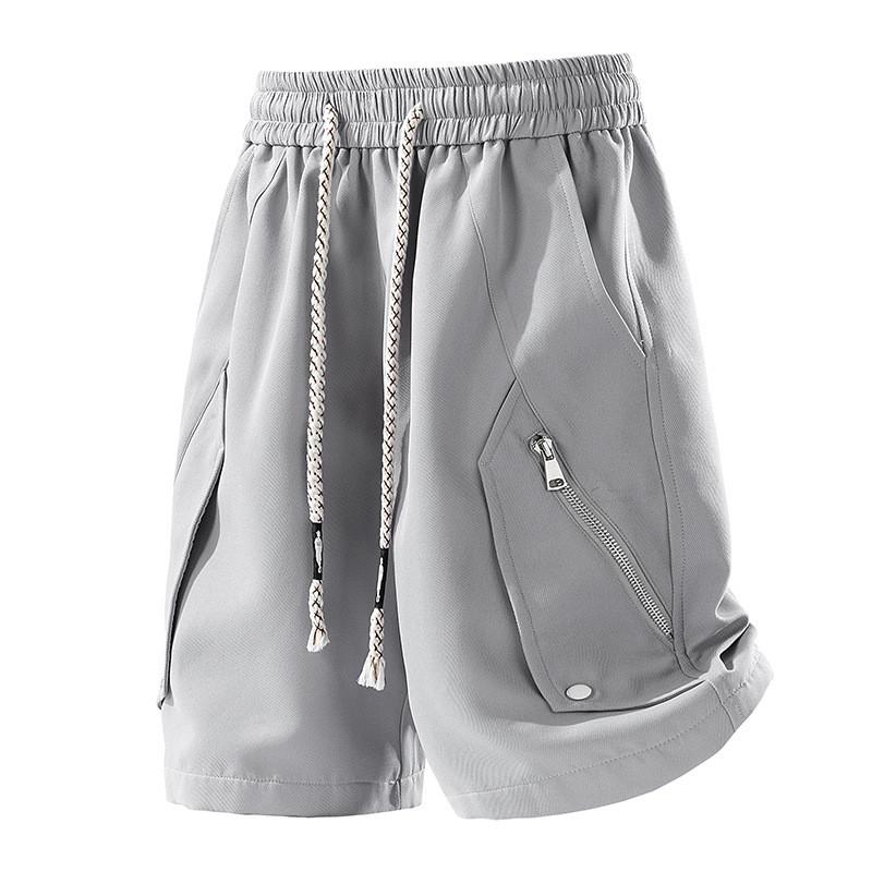 Korean Style Cargo Shorts For Men Summer Breathable Fabric With Drawstring Waist Casual Summer Wear