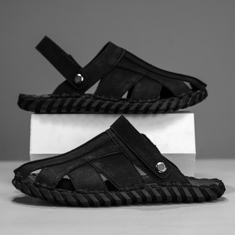 Fashion New Arrival Men's Slippers Comfortable Soft Slides Non-Slip Dual-Purpose Half Drag Breathable Male Sandals Summer Beach Flats