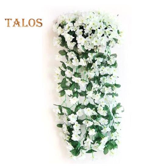 

2 шт. Підвісна штучна фіалка, стійка до УФ-випромінювання, реалістична підроблена шовкова квітка, ліана, весільна вечірка, для приміщення, для вулиці, садова, настінна підвісна, штучна квітка білий