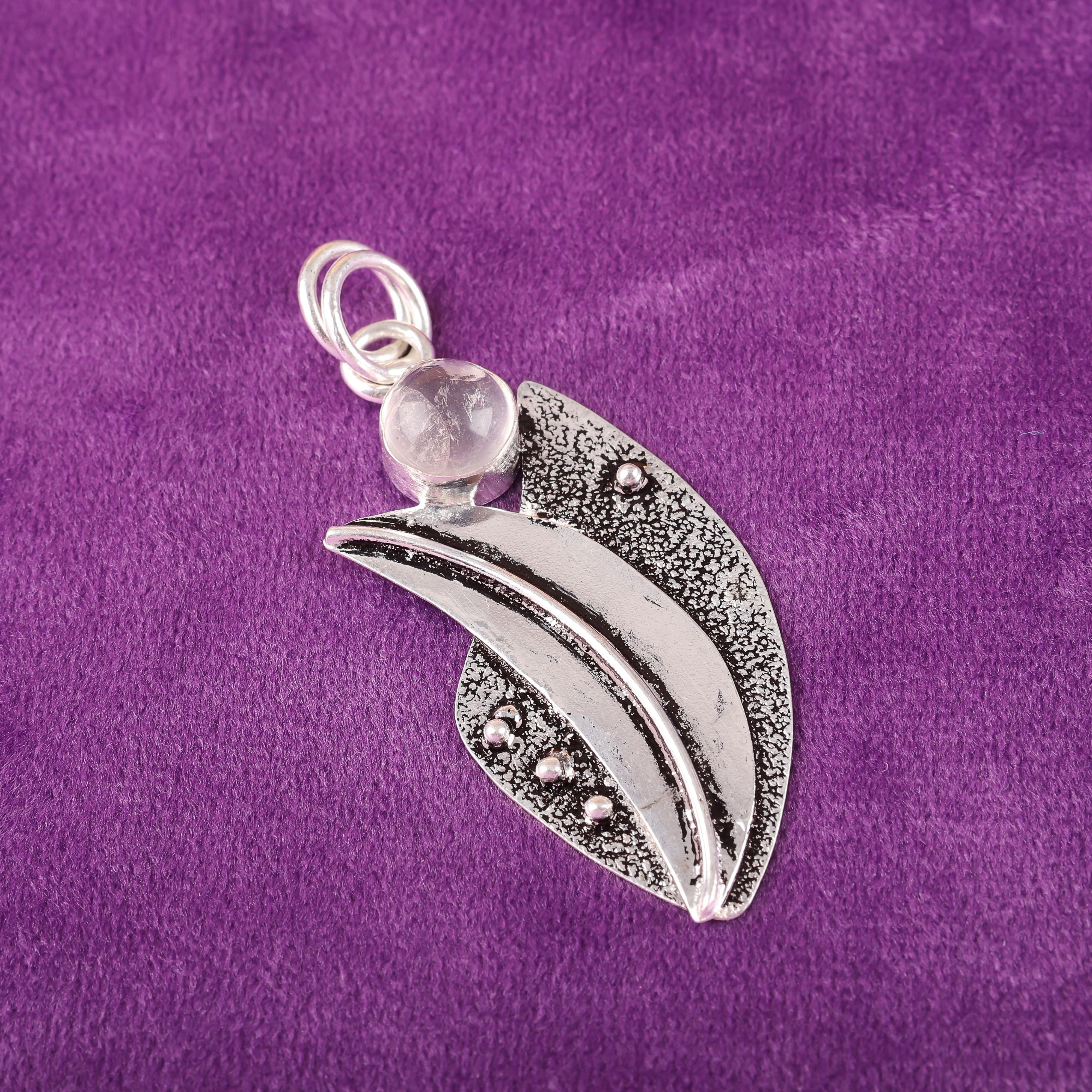 

Украшения из розового кварца, Подвеска из цельного стерлингового серебра 925 пробы, Подвеска с драгоценным камнем ручной работы на День памяти 2.05 inches розовый