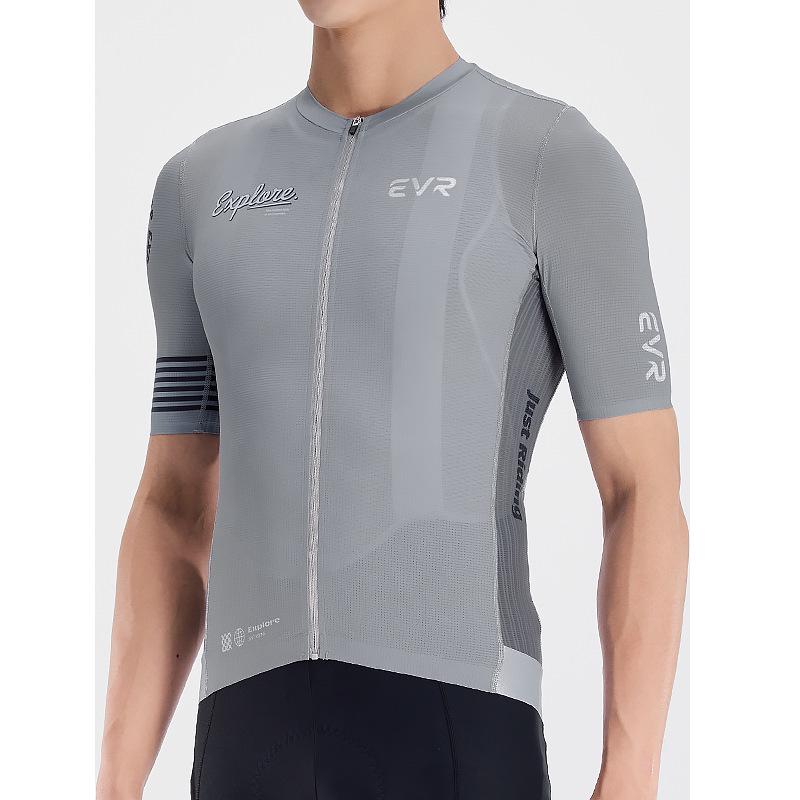 EVR Men's Quick-Dry Summer Cycling Jersey - Short Sleeve Printed Top (Explore Series)