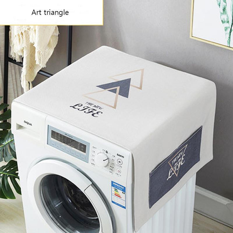 Geometric Cotton Linen Waterproof Dust Covers Washing Machine Covers Refrigerator Organizer Fridge Dust Cover Home Decor Lavador