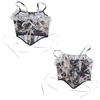 Tops Corsé Para Mujer Para Salir Bustier Floral Con Cordones para Camisetas Sin Mangas Crop Top Corsé Moldeador de Cintura Con Tirantes
