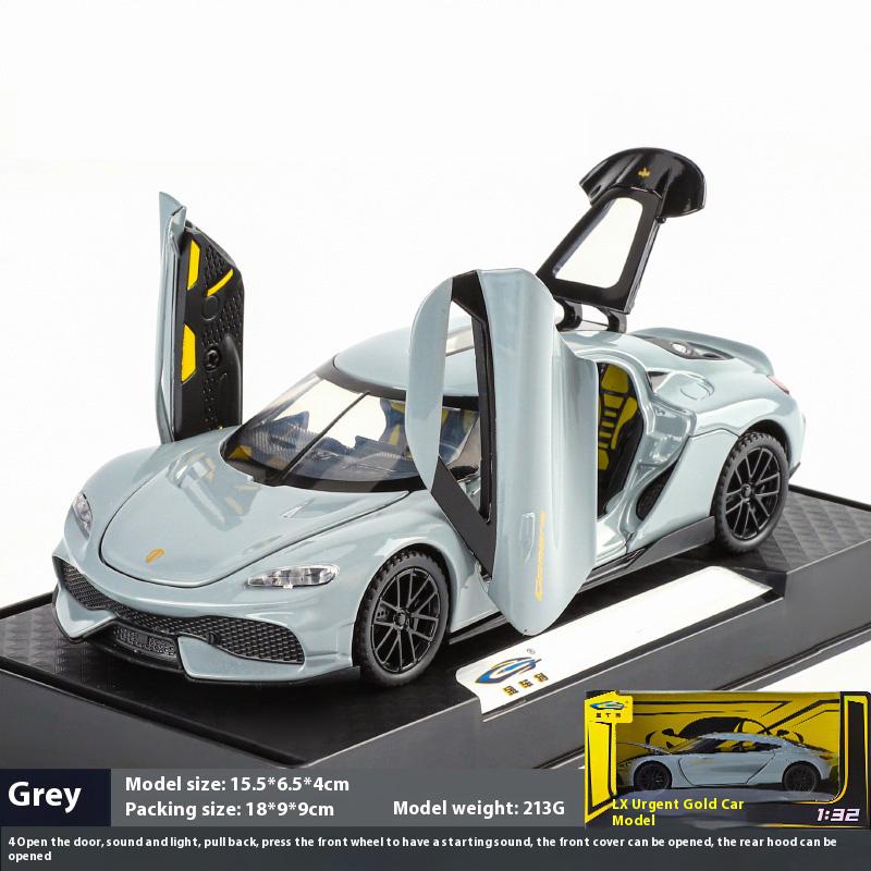 1/32 Koenigsegg Gemera GT Alloy Car Model, Simulated Sound and Light Children's Toy Car Ornaments To Collect Boys' Birthday Gifts