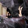 Gothic Bookshelf Sculpture Sexy Black Robe Female Figure Resin Spooky Woman Figurine for Halloween Desktop Decoration