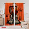 2pcs,2D Plane Printing Curtain Fabric Basketball Sneakers Versatile Fabric (without Rod) Festive Perfect for Study, Living Room,