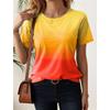 Dames T-shirts Voor Dames 3d Verloop Print T-shirts Casual Street Dameskleding Zomer Oversized T-shirt Mode Dame Y2k Kleding