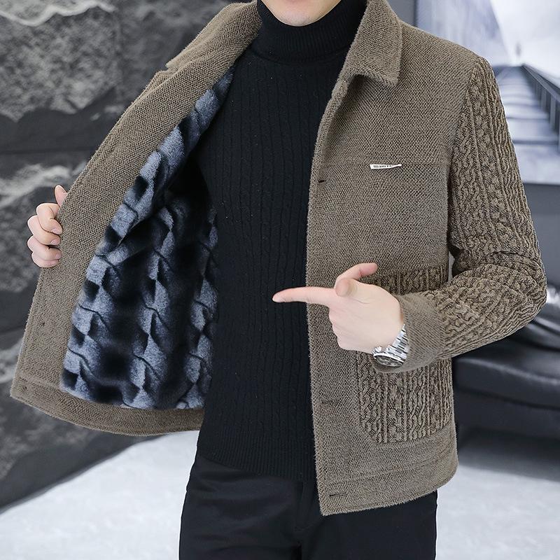 

Men s Wool Patchwork Jacket: Warm, Fashionable & Handsome L хакі