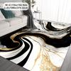 Marble Area Rug, Polyester Non Slip, Washable Low Pile, Machine Made, Living Room Bedroom Decor, Indoor Floor Mat