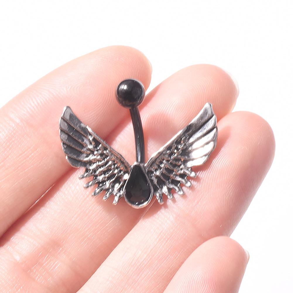 Fashion Belly Button Ring Navel Piercing Jewelry Wing Shape Stainless Alloy Jewelry Body Piercing For Women
