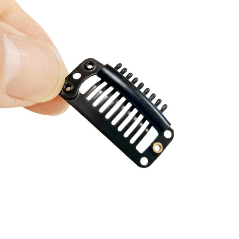 

Windproof Anti-Drop Beret Invisible Wig Clip 9 Claw Fixation Clip Black - 10 pcs
