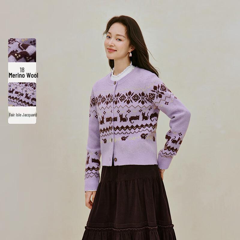 INMAN Women s Fair Isle Jacquard Knit Sweater XL
