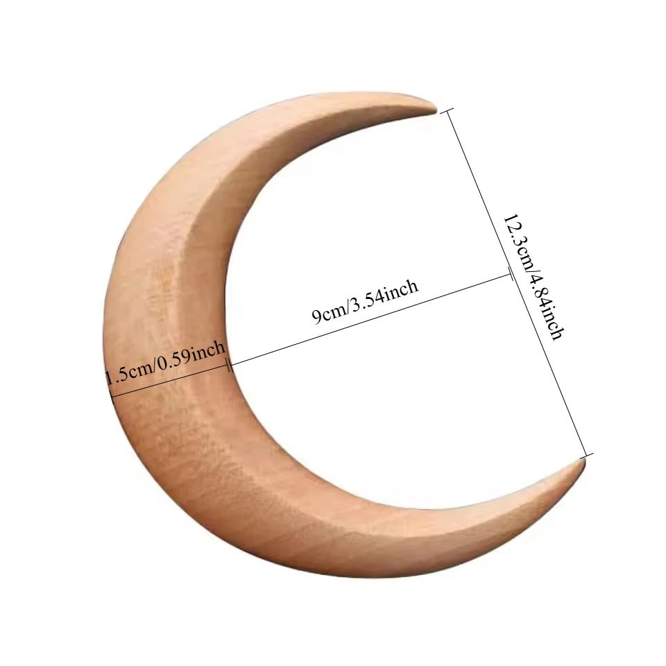 Handcarved Crescent Hair Fork Simple Wooden Moon Hairpin Modern High-end Half Moon Hairpin Daily Hair Curling Wooden Handcrafted