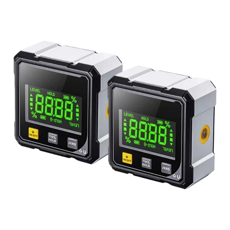 Lasers Angles Gauge with Four Side Magnets and USB Rechargeable Battery for Hands Frees Operation in Construction Site
