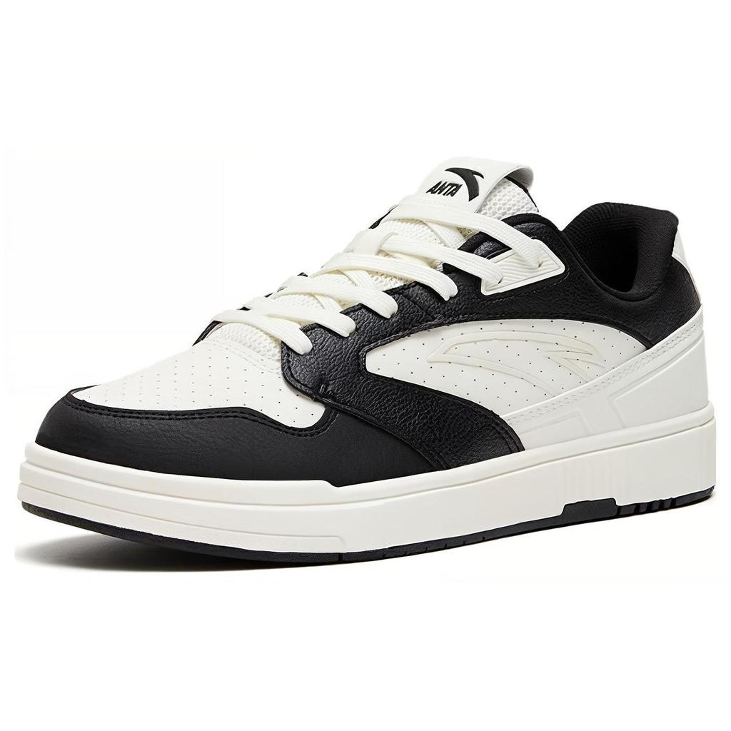 Anta Street Play Synthetic Leather Comfortable Durable Non-Slip Low-Top Skate Shoes Men Skate Shoes White Black 912318016-2