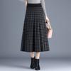 Autumn/Winter Thick Knitted Pleated Skirt for Women High Waist Mid Length Knitted Skirt