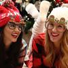9pcs Christmas Paper Glasses Glasses for Christmas Holiday Party Photos Props
