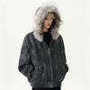 Mens Tie-Dye Thick Warm Hooded Cotton Coat Winter Casual Loose Fit Fashion Outerwear