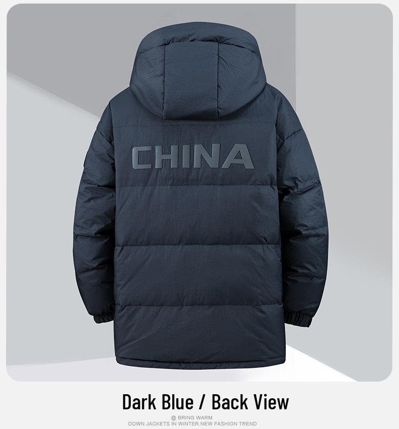 Giacca da Sci da Uomo Taglie Forti - Lunghezza Media, Addensata Calda, Piuma d'Anatra Bianca, Tre Proof Capo Invernale.