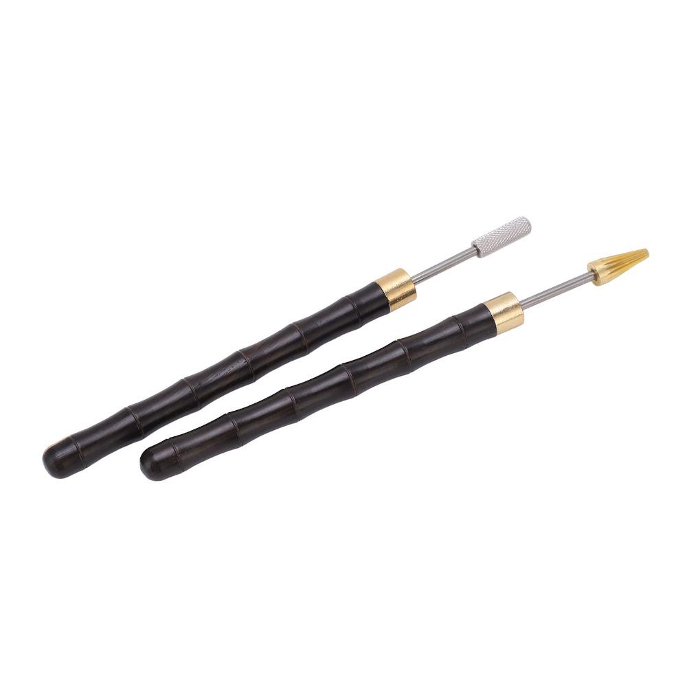 2pcs Sandalwood Handle Leather Edge Dye Pen Leather Edge Roller Pen For Leather Working