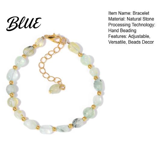 Durable Jewelry Women Bracelet Irregular Natural Stone Beads Adjustable Length