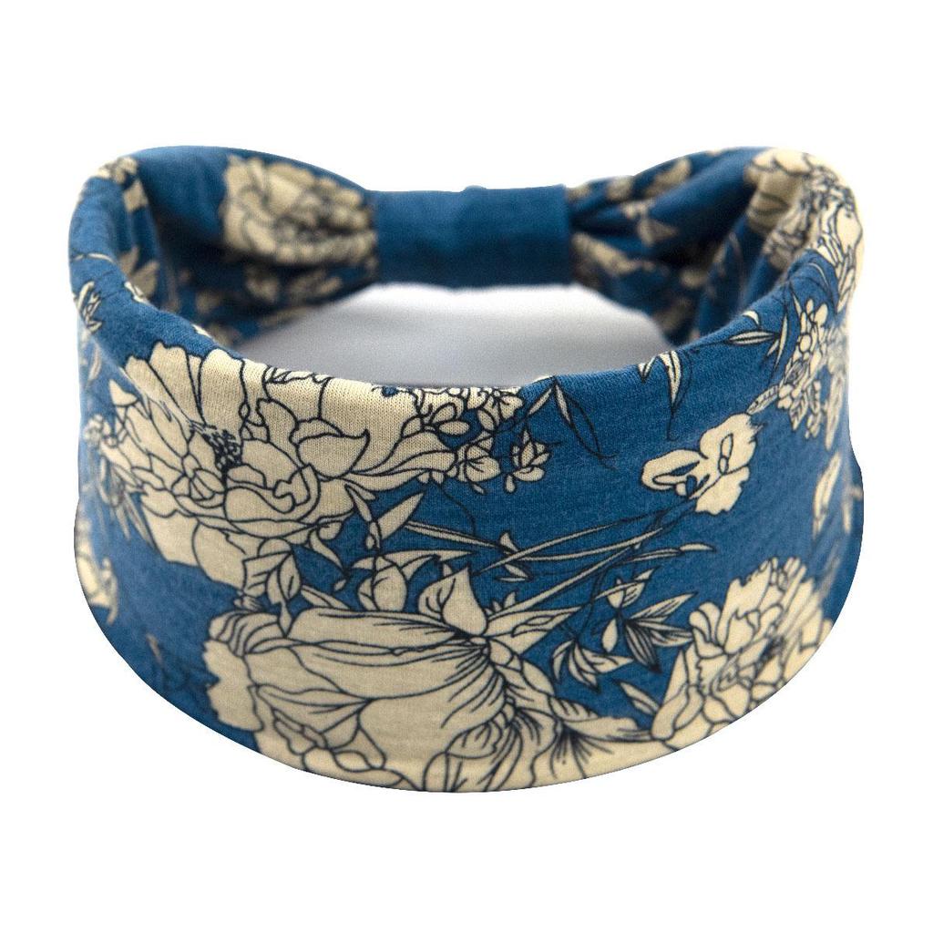 Bohemian Retro Yoga Headband - Wide-Brimmed, Sweat-Absorbent, Elastic Cotton Hair Accessory