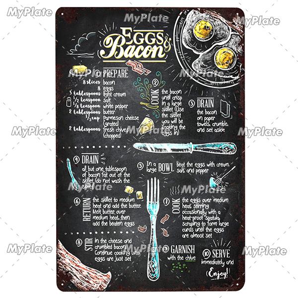 Kitchen Vintage Tin Sign Metal Sign Decorative Plaque Wall Decor Man Cave Club Decoration