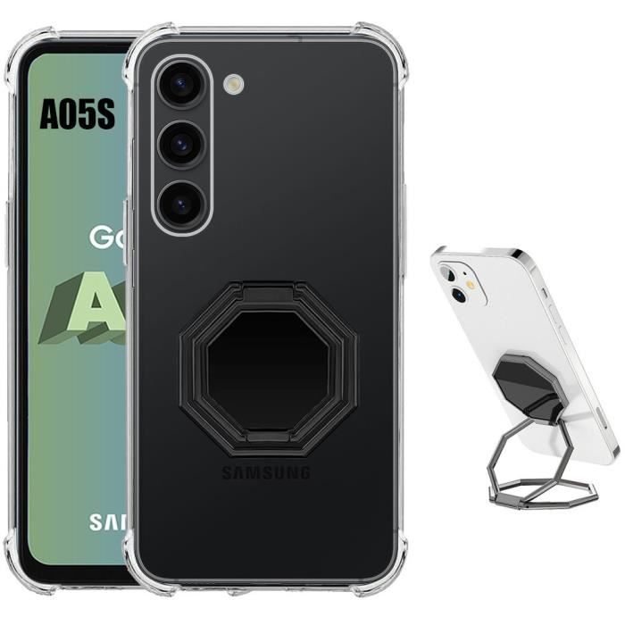 Coque - BOOLING - pour Samsung Galaxy A05s - Silicone Antichoc - Transparent - Support Réglable