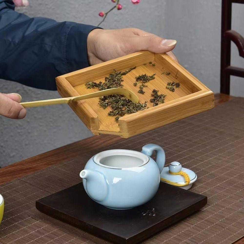 Square Tea Set Tray Chinese Style Tea Plate Creative Bamboo Tea Box Tea Ceremony