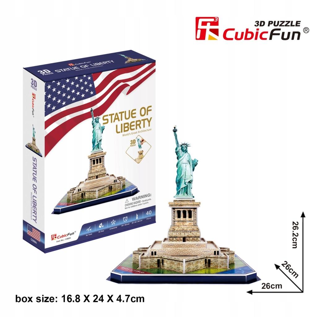 Cubic fun puzzle 3d statua wolności statue of liberty 39 elementów c080h