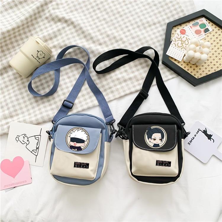 Giappone cartoni animati fumetti Demon Slayer borsa a tracolla casual portamonete color-block custodia per telefono 7566