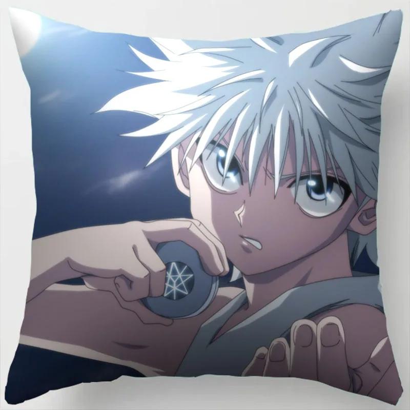 45CM Anime HUNTER Hisoka Kurapika Killua Zoldyck Druck Kissenbezug Wohnzimmer Zuhause Sofa Auto Dekoration Kissenbezug Kissenbezug