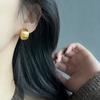 925 Silver Pin Earrings Gold Brushed Pea Accessible Luxury Classy Easiest for Match Earrings Frosted Metal Ball Earrings