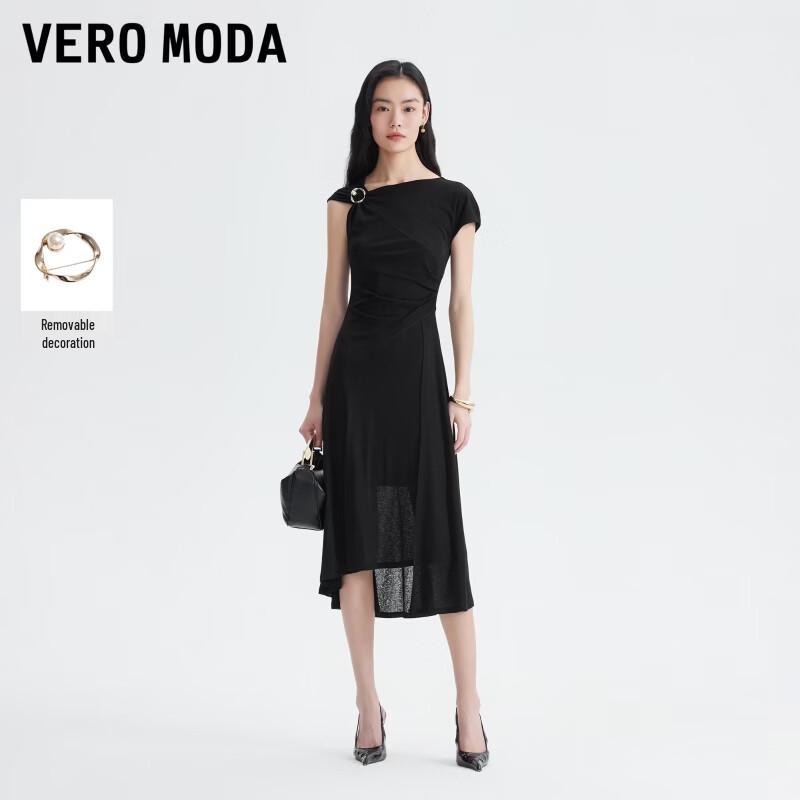 

VEROMODA 2026 Summer Asymmetric Pleated Midi Dress S