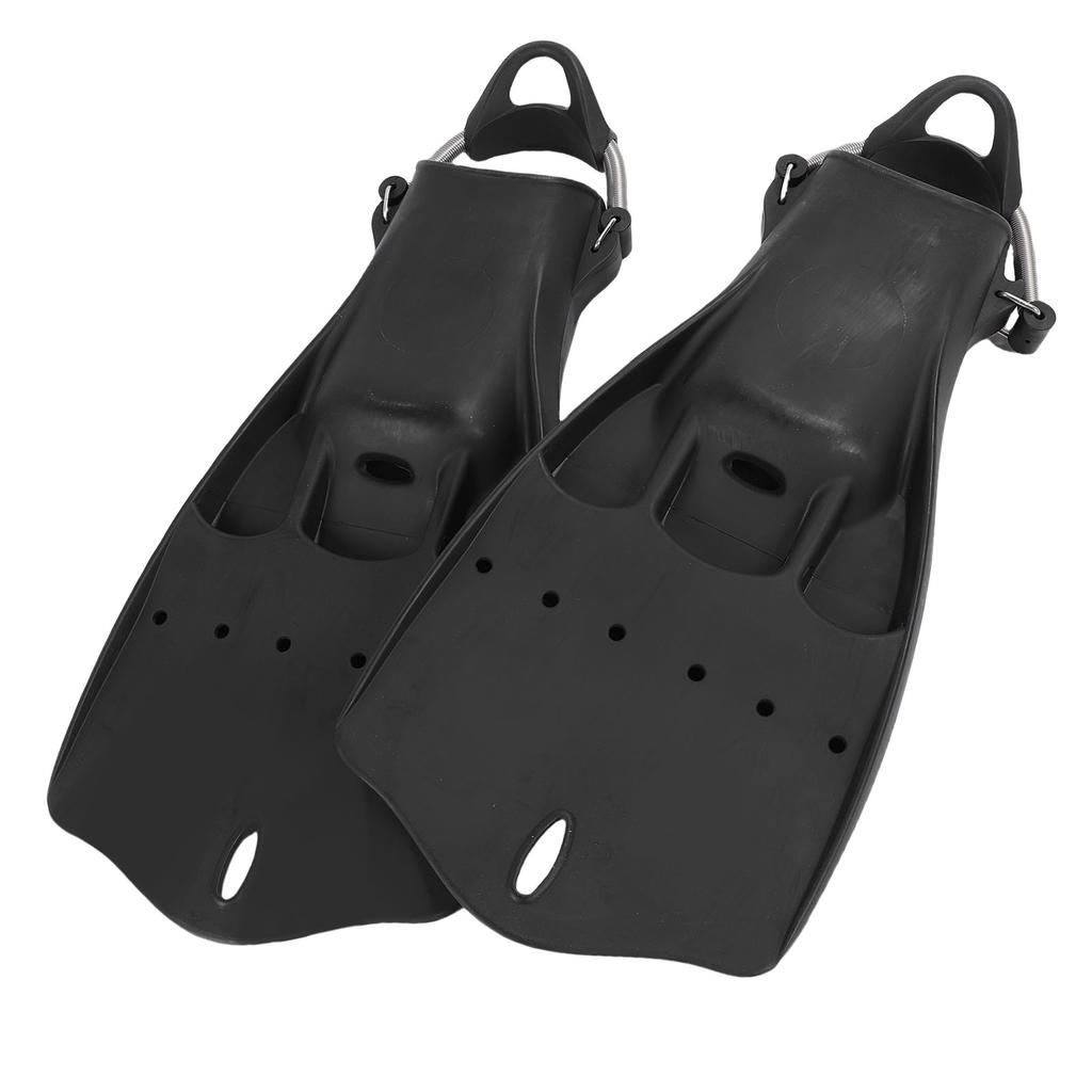 2pcs Scuba Diving Fins with Adjustable Spring Buckles Straps Rubber Jet Snorkeling Flippers for Swim