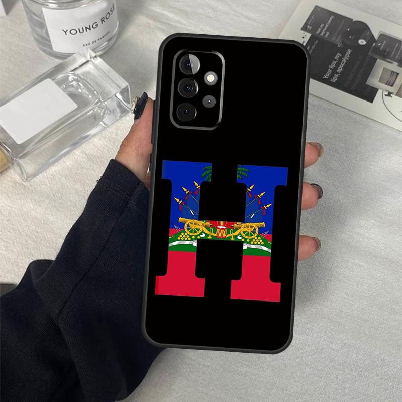 Vintage Haiti Haitian Flag Case For Samsung Galaxy A13 A23 A33 A53 A17 A06 A16 A56 A36 A54 A34 A14 A52 A32 A15 A35 A55