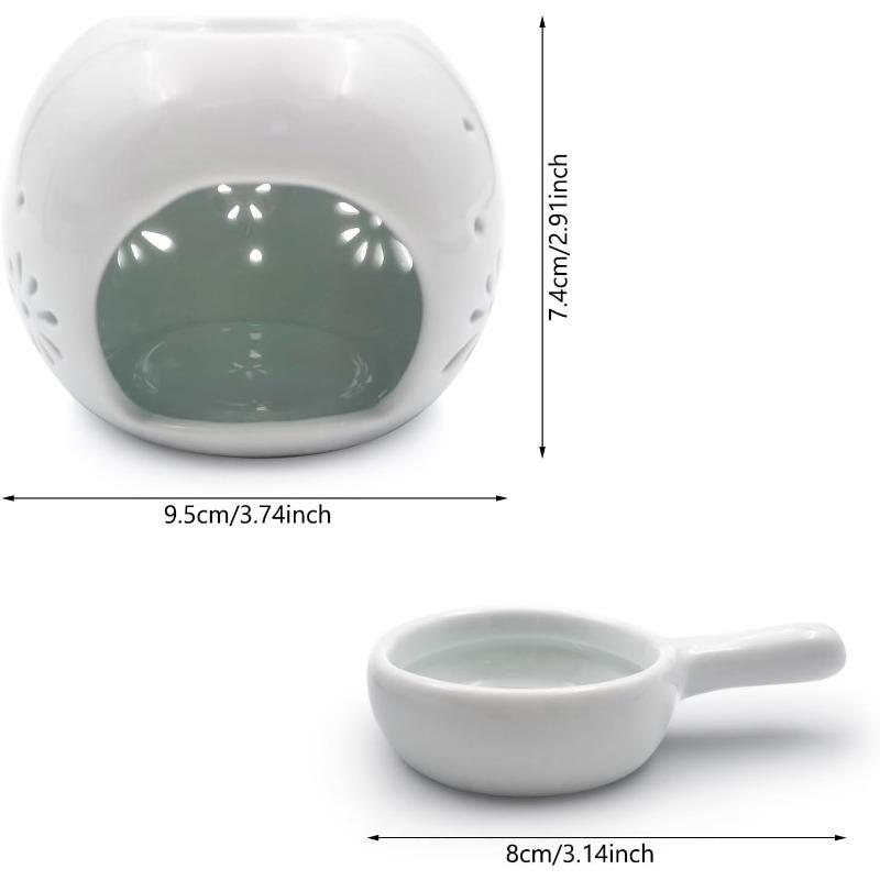 Tea Light Candle Holder Ceramic Wax Warmer Decoration for Living Room Balcony Patio Tabletop Decorations Black