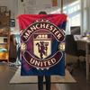 Man Utd Print FlAannel Blanket, High Quality Comfortable for All Seasons, Home Decor, Warmth and Comfort