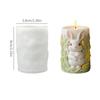 Easter 3D Rabbit Column Candle Mold Spring Easter Bunny Relief Silicone Crafting Mould Cylinder Making Candles Gypsum Crafts